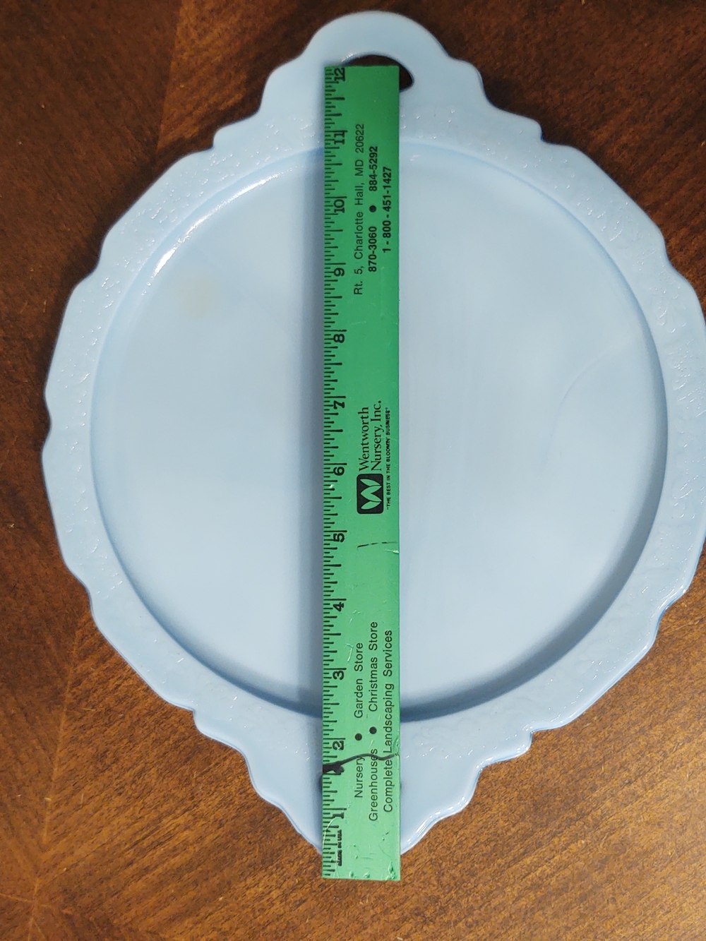 Vintage Jeanette Glass Delphite Blue Tray In Cherry Blossom Pattern - Picture 8 of 8